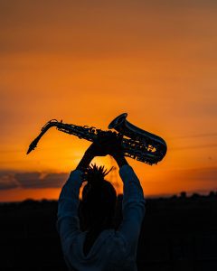 sax coucher de soleil